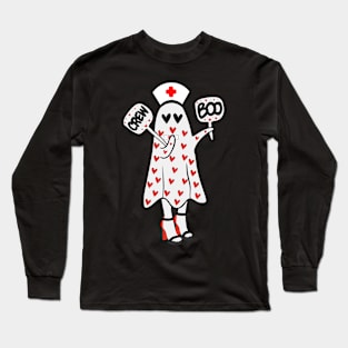 Boo Boo Crew Cute Nurse Ghost Costume Girls Funny Halloween Long Sleeve T-Shirt